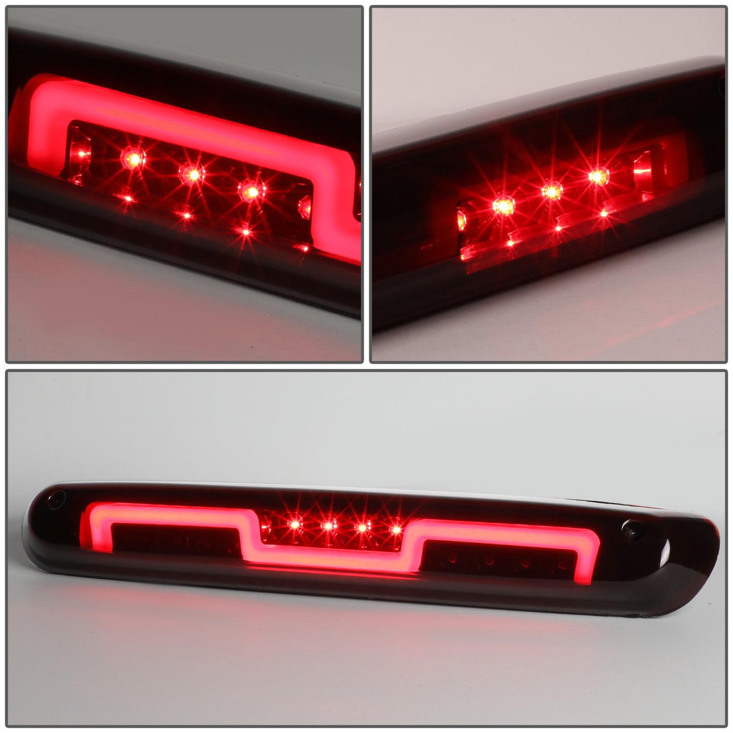 LUZ DE FRENO 3RD BRAKE LIGHT - 07-13 CHEVROLET SILVERADO 1500 & 1500 HD / 07-14 CHEVROLET SILVERADO 2500 3500 & HD MODELS / 07-13 GMC SIERRA 1500 & 1500 HD / 07-14 GMC SIERRA 2500 3500 & HD MODELS - 09-10 HUMMER H3T - LED - DARK RED