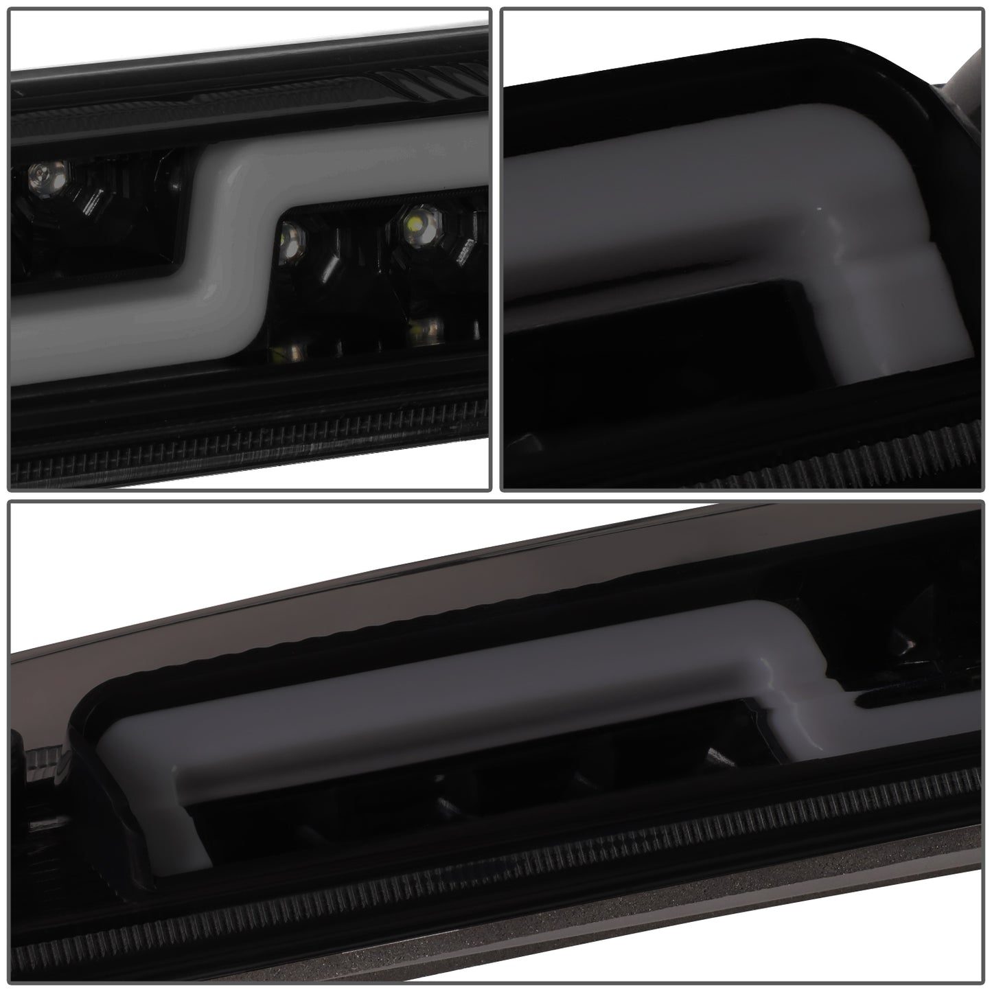 LUZ DE FRENO 3RD BRAKE LIGHT - 07-13 CHEVY SILVERADO 1500, GMC SIERRA 1500 / 07-14 CHEVY SILVERADO 2500, 3500, GMC SIERRA 2500, 3500 / 09-10 HUMMER H3T - SEQUENTIAL CHASE LED - SMOKE