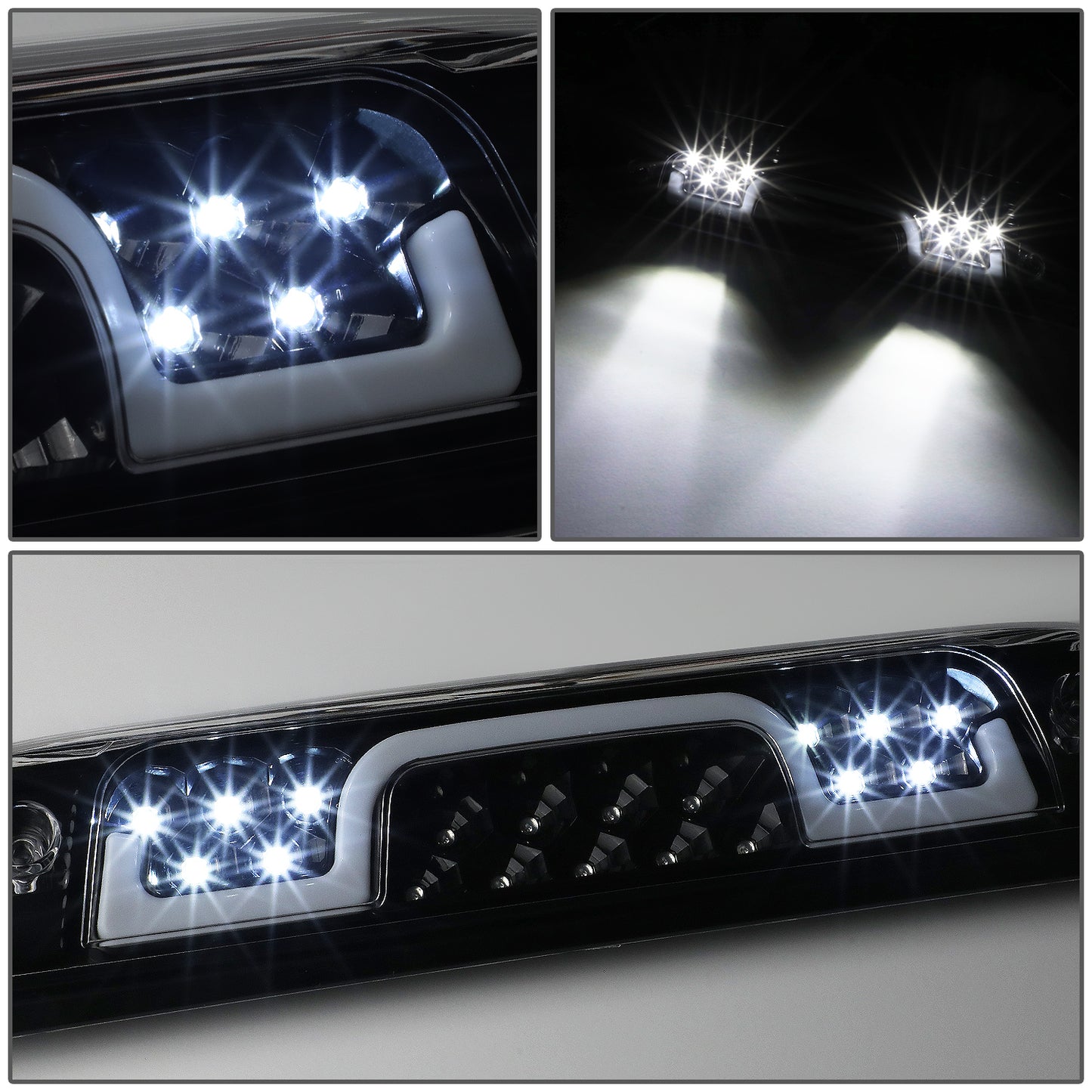 LUZ DE FRENO 3RD BRAKE LIGHT - 14-20 CHEVY SILVERADO 1500, GMC SIERRA 1500 / 15-20 CHEVY SILVERADO 2500, 3500, GMC SIERRA 2500, 3500 / 2019 GMC SIERRA 1500 LIMITED - STANDARD CAB ONLY - SEQUENTIAL CHASE LED - CHROME