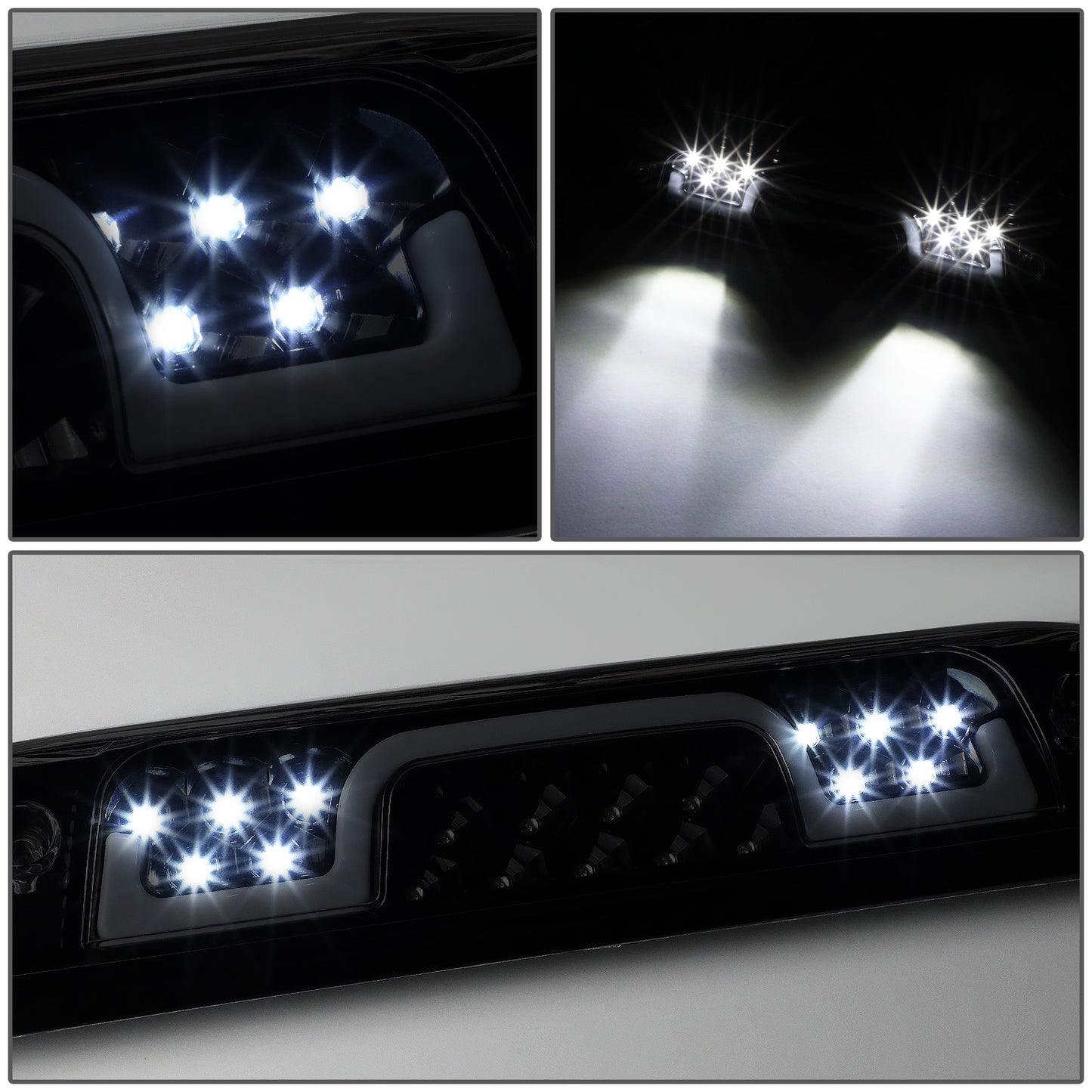 LUZ DE FRENO 3RD BRAKE LIGHT - 14-20 CHEVY SILVERADO 1500, GMC SIERRA 1500 / 15-20 CHEVY SILVERADO 2500, 3500, GMC SIERRA 2500, 3500 / 2019 GMC SIERRA 1500 LIMITED - STANDARD CAB ONLY - SEQUENTIAL CHASE LED - SMOKE