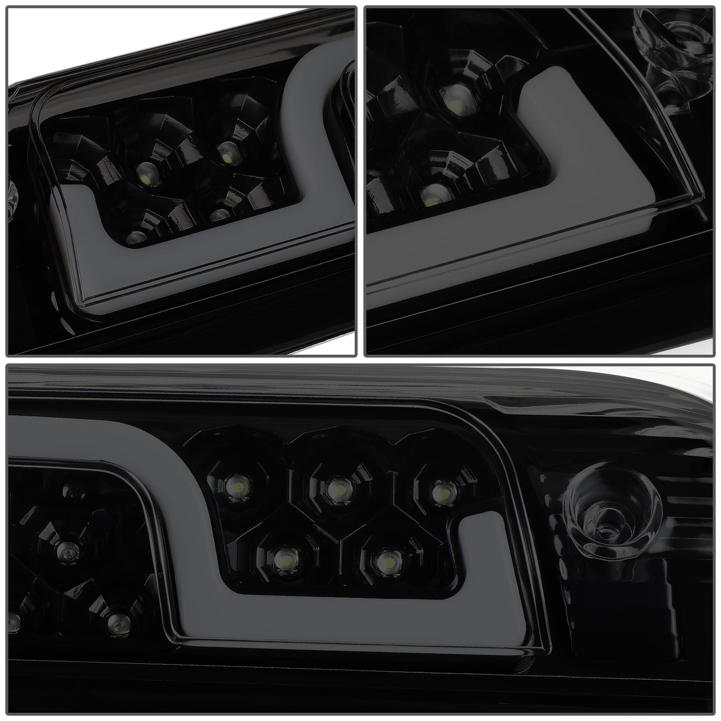 LUZ DE FRENO 3RD BRAKE LIGHT - 14-20 CHEVY SILVERADO 1500, GMC SIERRA 1500 / 15-20 CHEVY SILVERADO 2500, 3500, GMC SIERRA 2500, 3500 / 2019 GMC SIERRA 1500 LIMITED - STANDARD CAB ONLY - SEQUENTIAL CHASE LED - SMOKE