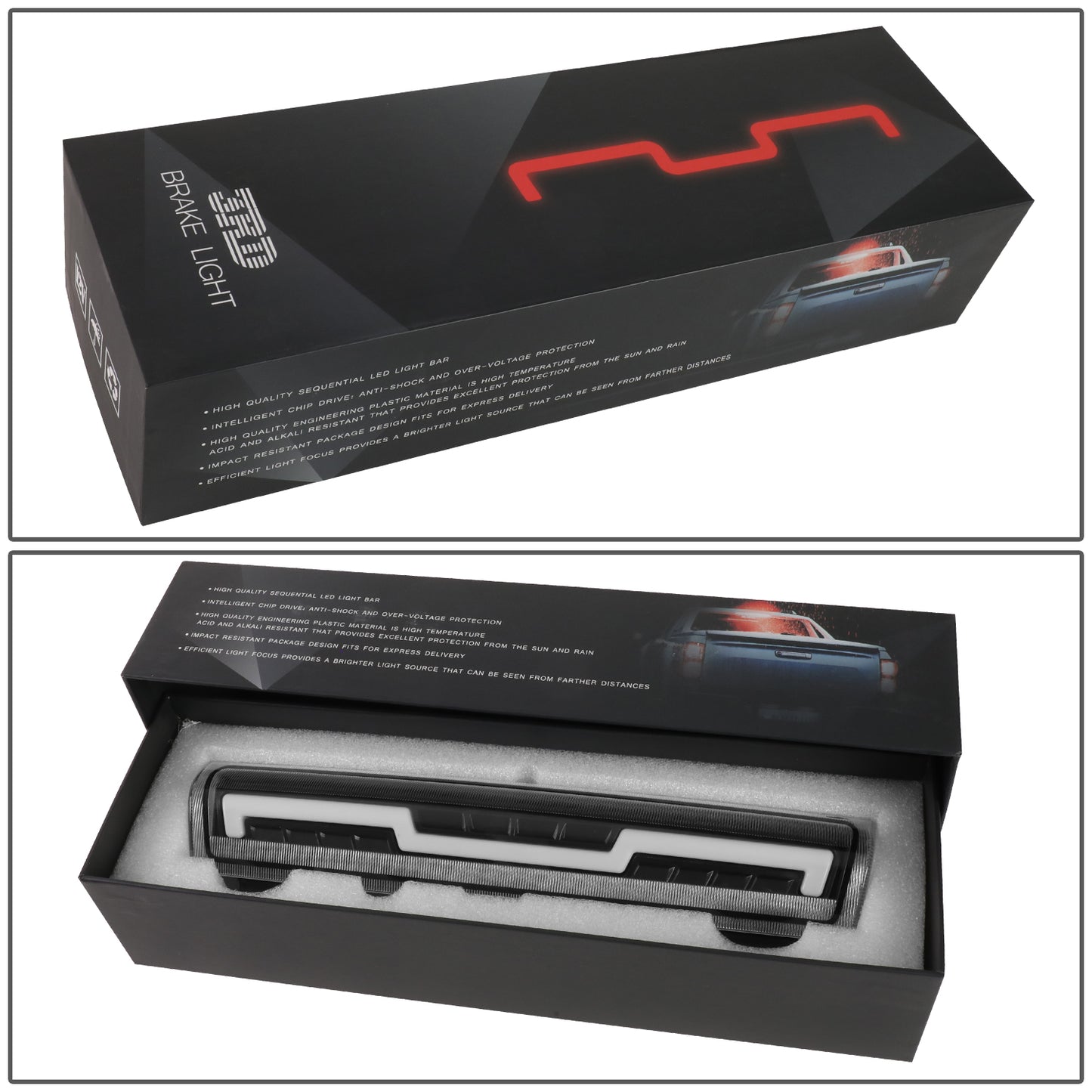 LUZ DE FRENO 3RD BRAKE LIGHT - 05-06 CHEVY SONORA / 00-06 SUBURBAN 1500 / 00-06 SUBURBAN 2500 / 00-06 TAHOE / 00-06 GMC YUKON / 01-06 YUKON XI 1500 / 01-06 YUKON XI 2500 - FITS MODELS WITH LIFTGATE STYLE REAR DOORS - STANDARD CAB ONLY - SEQUENTIAL CHASE