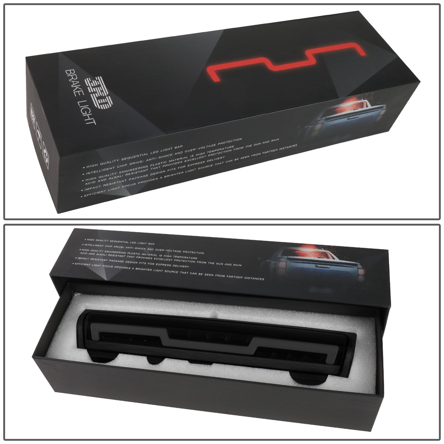 LUZ DE FRENO 3RD BRAKE LIGHT - 05-06 CHEVY SONORA / 00-06 SUBURBAN 1500 / 00-06 SUBURBAN 2500 / 00-06 TAHOE / 00-06 GMC YUKON / 01-06 YUKON XI 1500 / 01-06 YUKON XI 2500 - FITS MODELS WITH LIFTGATE STYLE REAR DOORS - STANDARD CAB ONLY - SEQUENTIAL CHASE