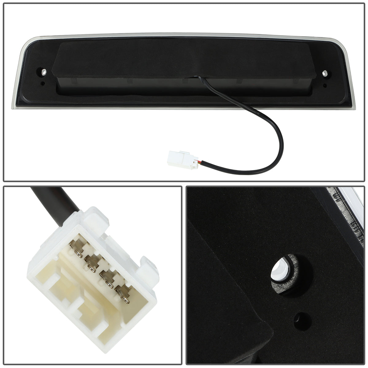 LUZ DE FRENO 3RD BRAKE LIGHT - 09-10 DODGE RAM 1500 / 2010 RAM 2500, 3500 / 11-18 RAM 1500, 2500, 3500 / 19-22 RAM 1500 CLASSIC - SEQUENTIAL LED - CLEAR