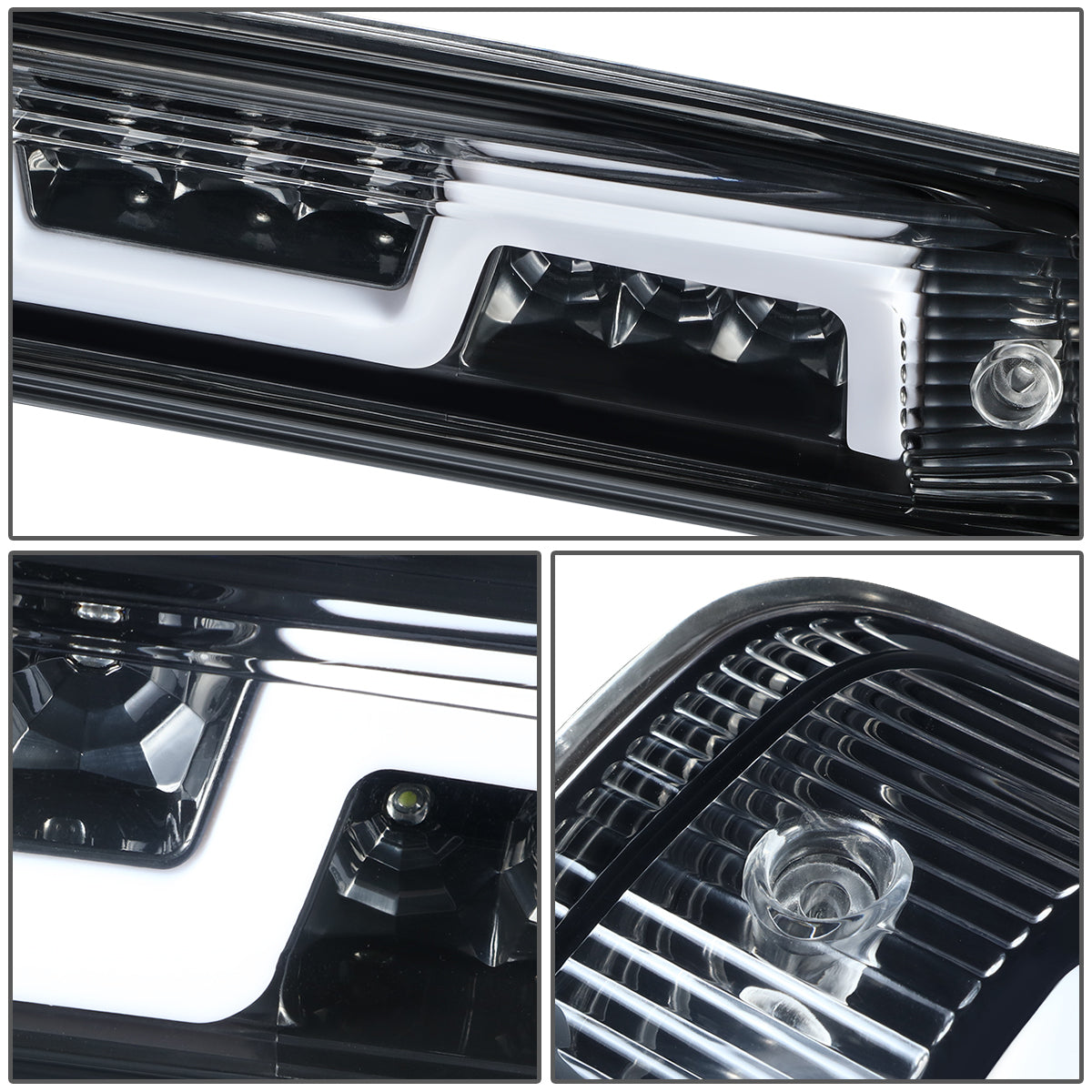 LUZ DE FRENO 3RD BRAKE LIGHT - 09-10 DODGE RAM 1500 / 2010 RAM 2500, 3500 / 11-18 RAM 1500, 2500, 3500 / 19-22 RAM 1500 CLASSIC - SEQUENTIAL LED - CLEAR