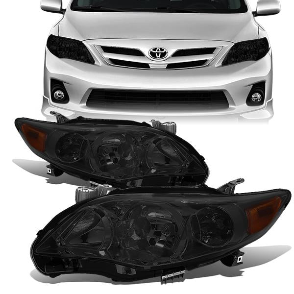 FAROS 11-13 TOYOTA COROLLA - 9006 LOW BEAM / 9005 HIGH BEAM / 3457A TURN SIGNAL - SMOKE HOUSING / AMBER CORNER