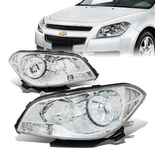 FAROS 08-12 CHEVROLET MALIBU - CHROME HOUSING / CLEAR CORNER - H11 LOW BEAM / H9 HIGH BEAM