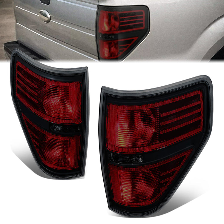FAROS TRASEROS 09-14 FORD F-150 -BLACK/SMOKED