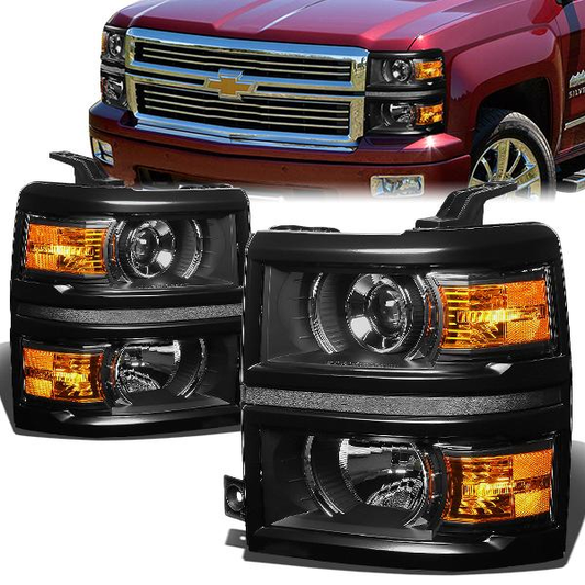 FAROS 14-15 CHEVY SILVERADO 1500 - LED PROJECTOR - BLACK HOUSING / AMBER CORNER