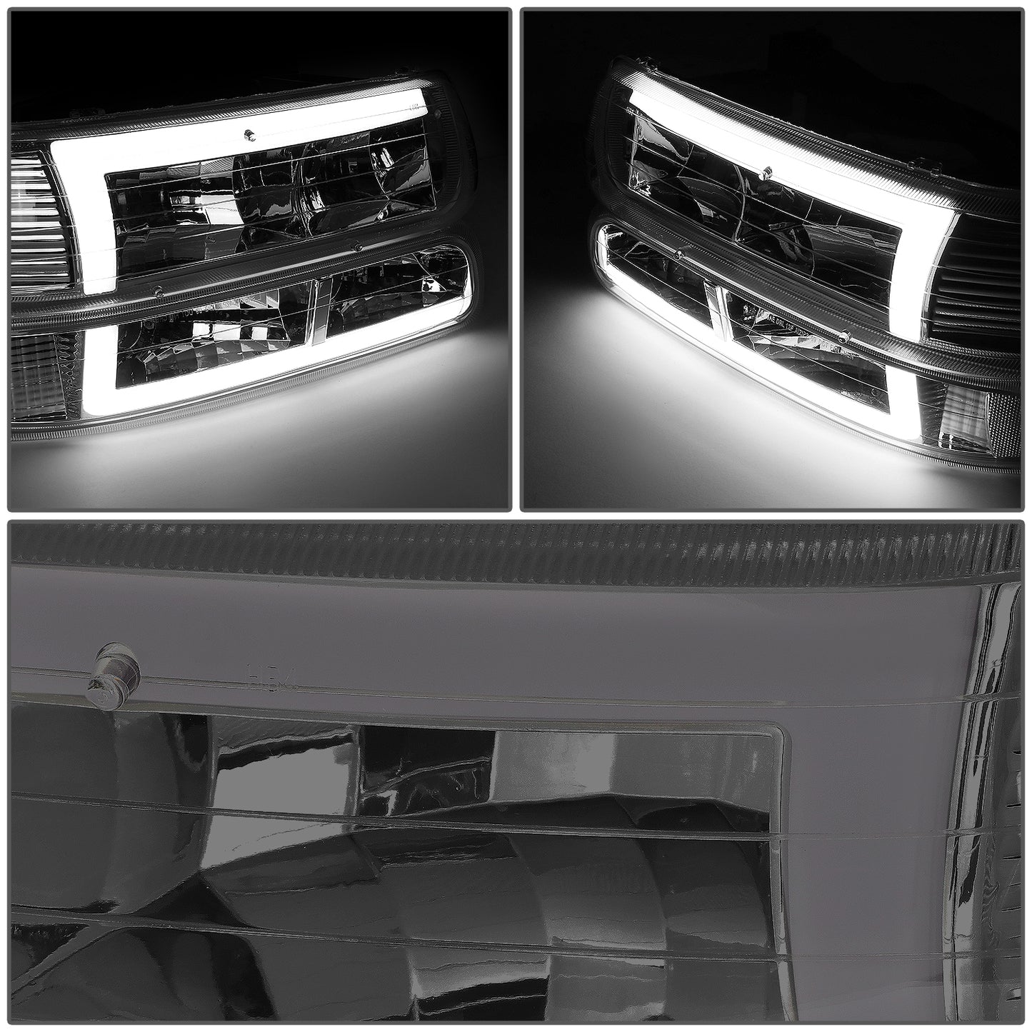 FAROS 99-02 CHEVY SILVERADO 1500, 2500 / 01-02 SILVERADO 1500 HD, 2500 HD, 3500 / 00-06 SUBURBAN 1500, 2500, TAHOE - REQUIRES WIRING TO EXISTING VEHICLES WIRING HARNESS - LED DRL - 4PC - SMOKE / CLEAR