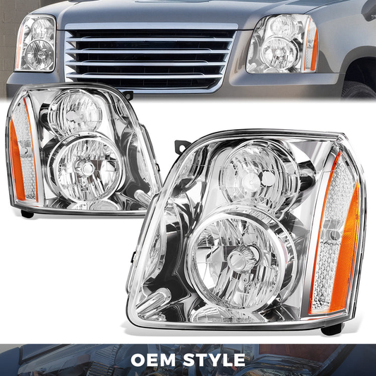 FAROS 07-14 GMC YUKON / 07-14 GMC YUKON XL 1500 - WITH DENALI - H13 HIGH / H13 LOW / 194 SIDE MARKER - CHROME / AMBER
