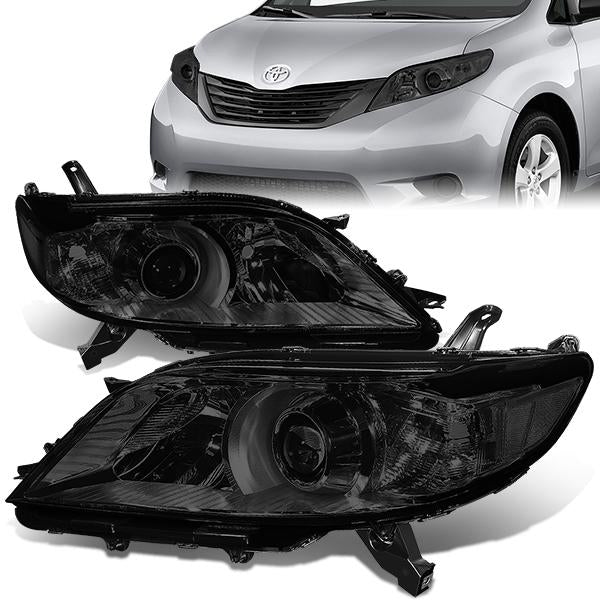 FAROS 11-17 TOYOTA SIENNA XL30 - FITS MODELS W/ HALOGEN HEADLIGHTS ONLY - PROJECTOR - H11 LOW BEAM / 9005 HIGH BEAM / 3457A TURN SIGNAL - SMOKE HOUSING / CLEAR CORNER