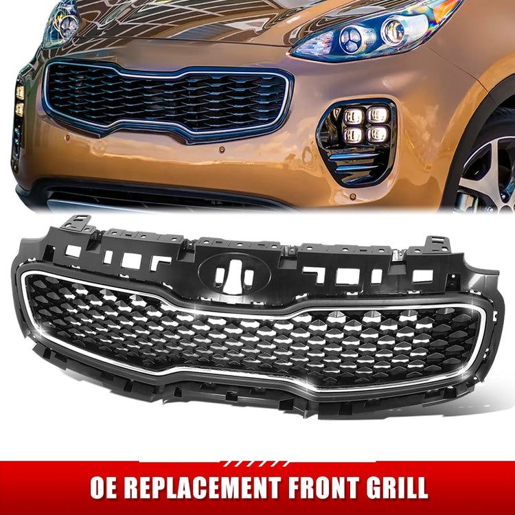 PARRILLA GRILLE - KA SPOTAG 17-19/20-21/ GRILLE ASS'Y 17-19/ MAT-BLACK W/CHROME FRAME/ (FWD)//PARTS.NO,KI1200194//OEM NO,86350D9000