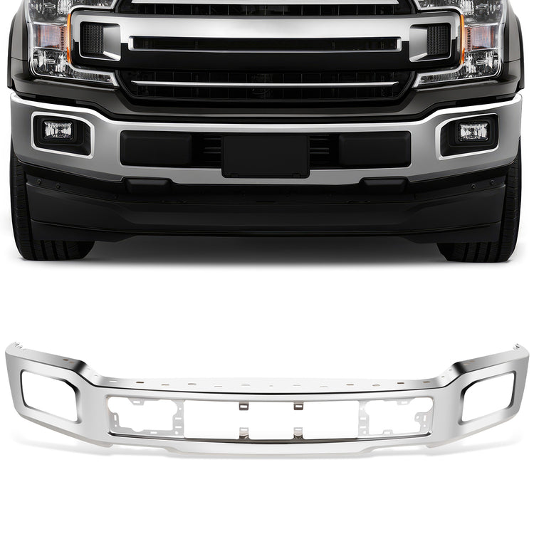 DEFENSA 18-20 FORD F-150, EXCLUDES RAPTOR MODELS; W/ FOG LAMPS - CHROME