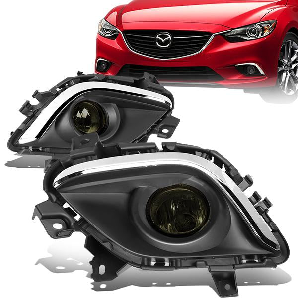 FAROS DE NIEBLA 14-16 MAZDA 6 - WITH SWITCH, CHROME TRIM BEZEL - H11 BULB - SMOKE