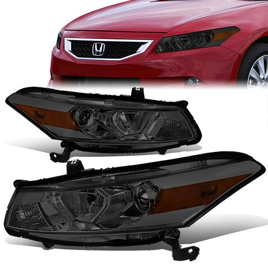 FAROS 08-12 HONDA ACCORD 2-DR COUPE - PROJECTOR - 9005 HIGH BEAM / H11 LOW BEAM - SMOKE HOUSING / AMBER CORNER