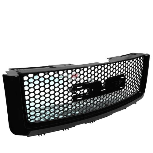 PARRILLA GRILLE - 07-13 GMC SIERRA 1500 - PERFORATED MESH STYLE - ABS - DOES NOT FIT DENALI MODEL - BLACK