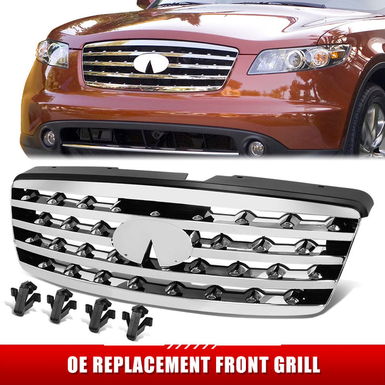 PARRILLA GRILLE - IN FX35/45 '03-'08/ GRILLE ASS'Y 06-07/ CHROME/BLACK W/DARK COLOR/ (W/O SPORT)/ (EU=USA)