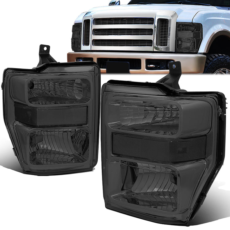 FAROS 08-10 FORD F-250, F-350, F-450, F-550 - SUPER DUTY 2/4-DOOR - H13 LOW BEAM / HIGH BEAM - SMOKE HOUSING / CLEAR CORNER