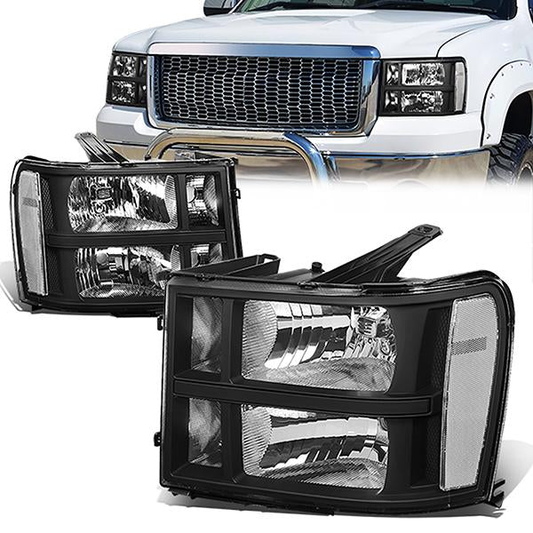 FAROS 07-13 GMC SIERRA 1500 / 07-14 GMC SIERRA 2500, 3500 - DOES NOT FIT 2007 CLASSIC OLD BODY STYLES - BLACK HOUSING / CLEAR CORNER