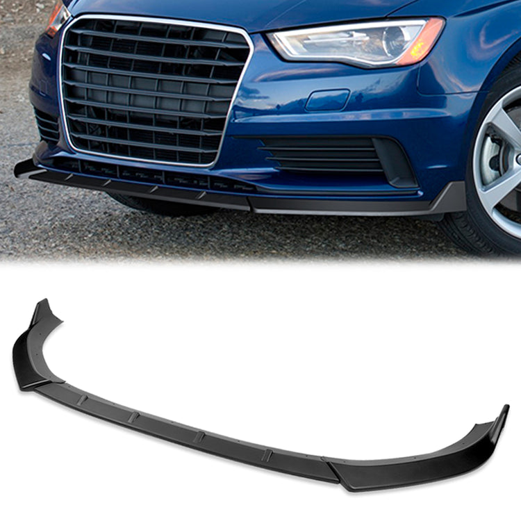 LIP FRONTAL 14-16 AUDI A3 - REQUIRES DRILLING BUMPER FOR INSTALLATION - 3PC - MATTE BLACK