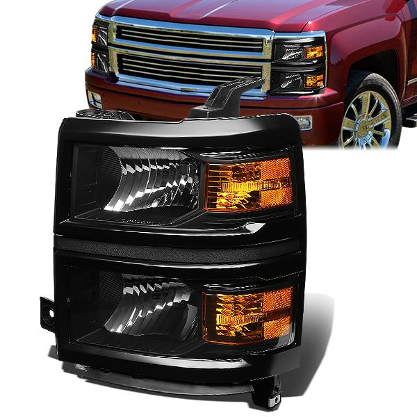 FAROS OE STYLE - 14-15 CHEVROLET SILVERADO 1500 - USES 9005 HIGH/H11 LOW BEAM BULBS - BLACK HOUSING - LEFT