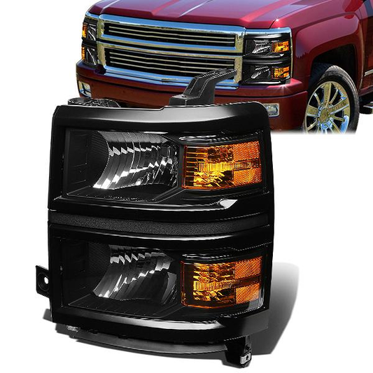 FAROS OE STYLE - 14-15 CHEVROLET SILVERADO 1500 - USES 9005 HIGH/H11 LOW BEAM BULBS - BLACK HOUSING - LEFT