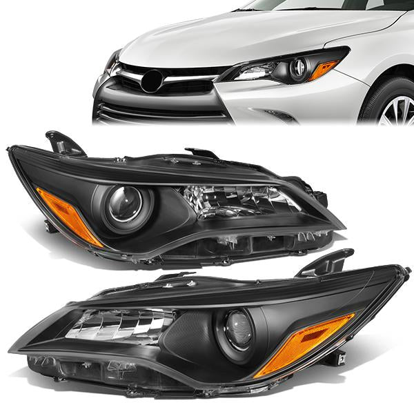 FAROS 15-17 TOYOTA CAMRY - FITS MODELS W/ HALOGEN HEADLIGHTS - PROJECTOR LOW BEAM - 9005 HIGH / H11 LOW BEAM - BLACK HOUSING / AMBER CORNER