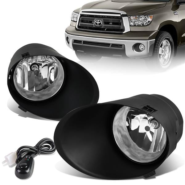 FAROS DE NIEBLA 07-13 TOYOTA TUNDRA / 07-11 SEQUOIA - WITH SWITCH - H10 BULB - CHROME / CLEAR