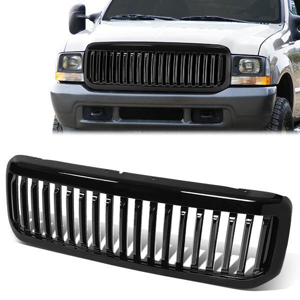 PARRILLA GRILLE - 99-04 FORD F-250, F-350, F-450, F-550 - VERTICAL FENCE STYLE - BLACK