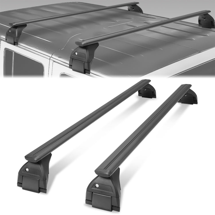 PORTAEQUIPAJE ROOF RACK CROSSBAR - ALUMINUM BAR + PLASTIC FOOT+STEEL CLAMPSPECIAL - FOR 2007-2022 JEEP WRANGLER JK / 2007-2022 JEEP WRANGLER JL 4DR 2DR SUV HARD TOP ROOF RAILS ?JEEP WRANGLER?
