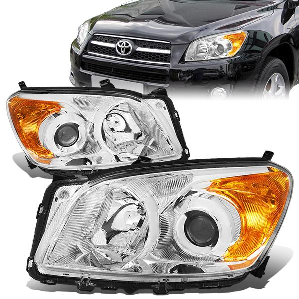 FAROS 09-12 TOYOTA RAV4 - PROJECTOR - H11 LOW BEAM / 9005 HIGH BEAM / 7443A TURN SIGNAL - CHROME HOUSING / AMBER CORNER