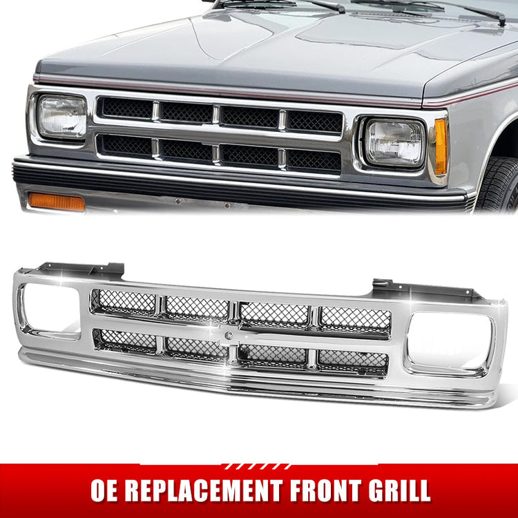 PARRILLA GRILLE - CV S10/SONOMA/JIMMY '82-'93/ GRILLE ASS'Y 91-93/ CHROME/SILVER-BLACK/ (MESH TYPE)/ (S10) (SEALED BEAM)//PARTS.NO,GM1200326//OEM NO,15701945
