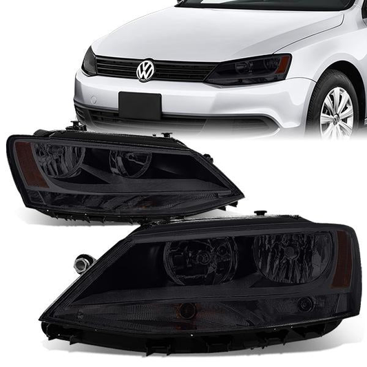 FAROS 11-17 VW JETTA - FITS MODELS W/ HALOGEN HEADLIGHTS ONLY - H7 LOW BEAM / HIGH BEAM / 7507 TURN SIGNAL - SMOKE HOUSING / AMBER CORNER