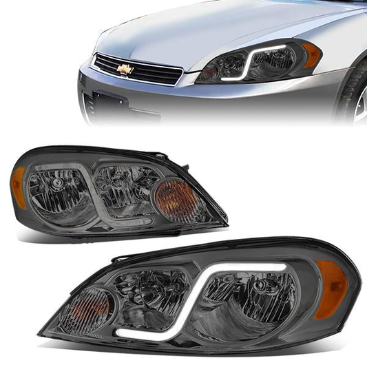 FAROS 06-13 CHEVY IMPALA / 06-07 MONTE CARLO / 14-16 CHEVY IMPALA LIMITED 2/4-DOOR - LED DRL - SMOKE HOUSING / AMBER CORNER - H11 LOW BEAM / H9 HIGH BEAM