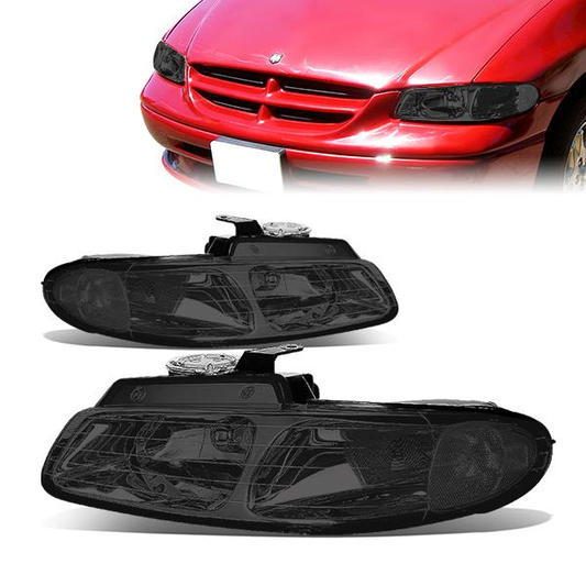 FAROS 96-99 DODGE CARAVAN, GRAND CARAVAN , PLYMOUTH VOYAGER , GRAND VOYAGER , CHRYSLER TOWN & COUNTRY , CHRYSLER VOYAGER , GRAND VOYAGER - 3DR/4DR - LED - 9007 LOW BEAM / HIGH BEAM - SMOKE HOUSING / CLEAR CORNER