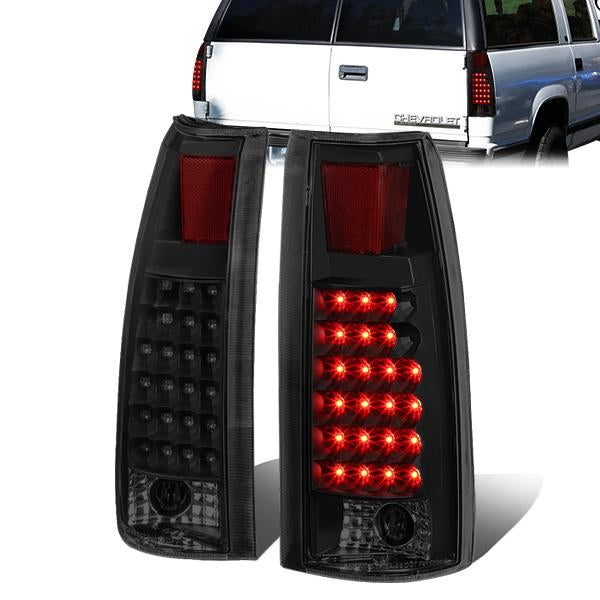FAROS TRASEROS 89-90 CHEVY C1500 , C2500 , C3500 / 1990 CHEVY K1500 , K2500 , K3500 , GMC C1500 , C2500 , C3500 - LED - BLACK / SMOKE