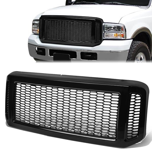 PARRILLA GRILLE - 05-07 FORD F-250, F-350, F-450, F-550 / 2005 FORD EXCURSION - HONEYCOMB MESH - BLACK
