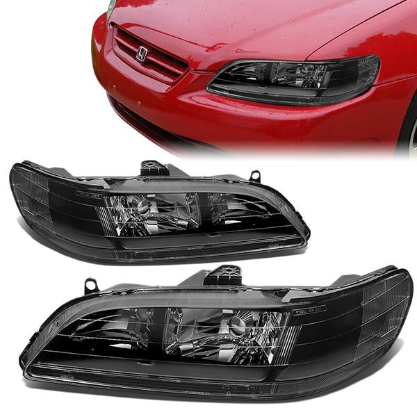 FAROS 98-02 HONDA ACCORD 2/4-DOOR - 9006 LOW BEAM / 9005 HIGH BEAM - BLACK HOUSING / CLEAR CORNER