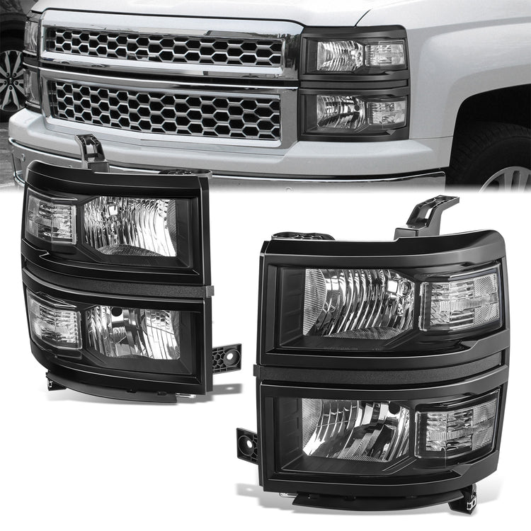 FAROS 2014-2015 SILVERADO 1500//WHITE HOOD, WHITE REVERSE, BLACK BACKGROUND LIGHT WITH BLUE LIGHT BULB