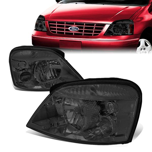 FAROS 04-07 FORD FREESTAR / MERCURY MONTEREY 3/4-DOOR - SMOKE HOUSING / CLEAR CORNER - H13 LOW BEAM / HIGH BEAM
