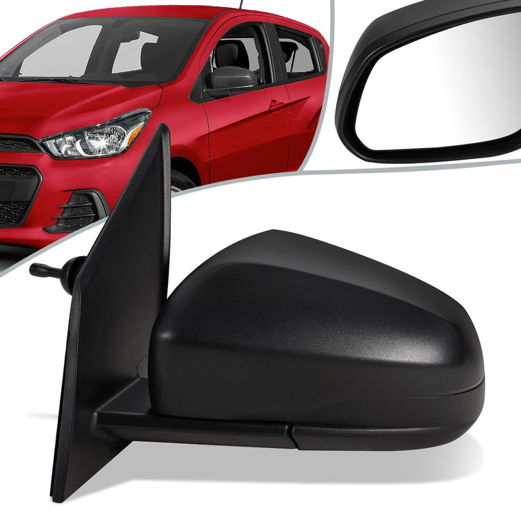RETROVISOR MIRROR - OEM - 16-18 CHEVY SPARK - MANUAL - W/ CABLE - FOLDING - TEXTURED - BLACK - LEFT