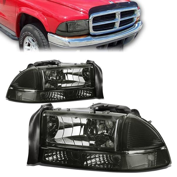FAROS 97-04 DODGE DAKOTA / 98-04 DURANGO 2/4-DOOR - 4PC - SMOKE HOUSING / CLEAR CORNER - 9007 LOW BEAM / HIGH BEAM