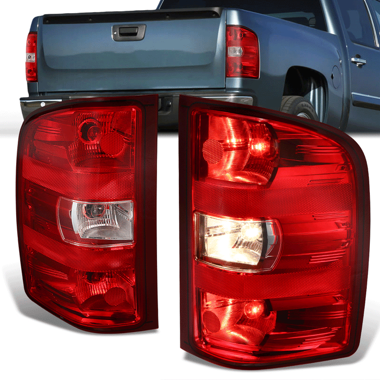 FAROS TRASEROS 07-14 07-13 CHEVY SILVERADO 1500/07-14 CHEVY SILVERADO 2500 3500/12-13 GMC SIERRA 1500/12-14 GMC SIERRA 2500/07-14 GMC SIERRA 3500 - RED / CLEAR