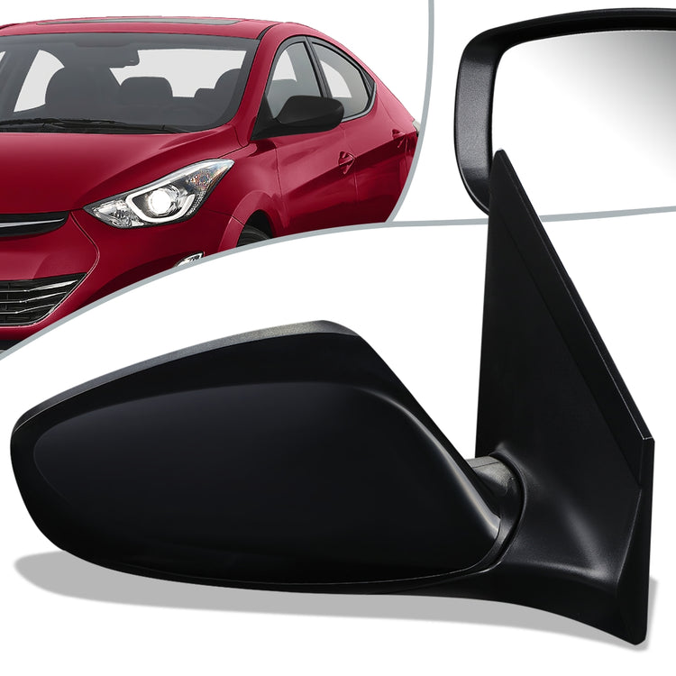 RETROVISOR MIRROR - OEM - 11-13 HYUNDAI ELANTRA - POWERED - HEATED - FOLDING - BLACK MATERIAL - RIGHT