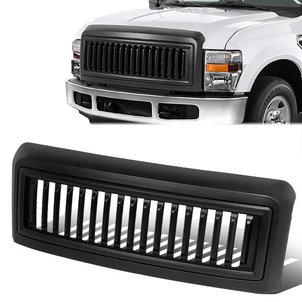 PARRILLA GRILLE - 08-10 FORD F-250, F-350, F-450, F-550 - VERTICAL FENCE STYLE - MATTE BLACK
