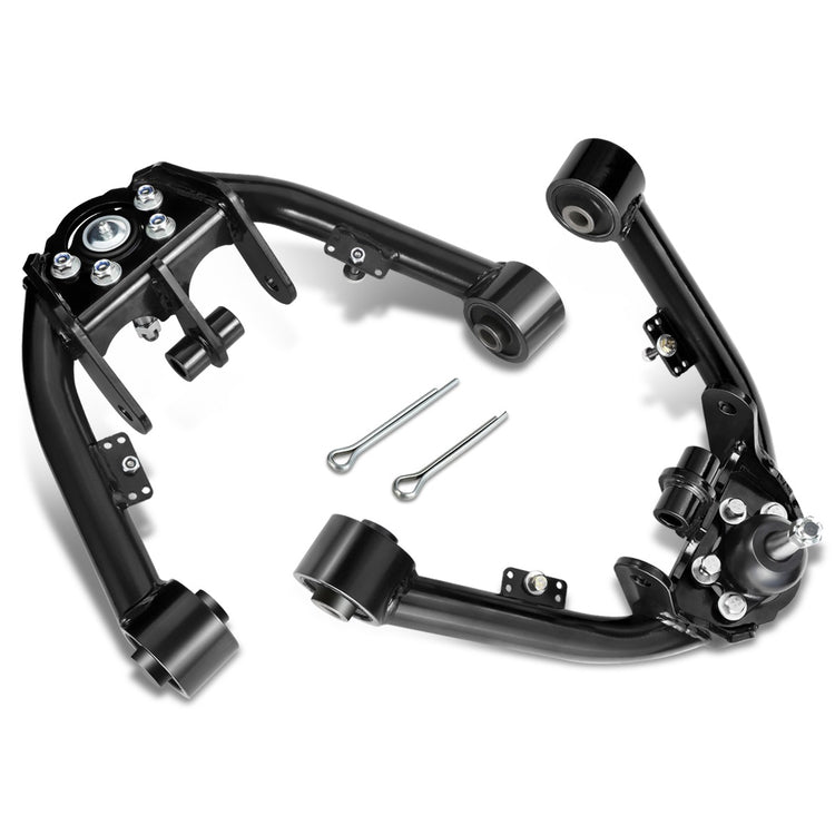 HORQUILLAS 99-06 SILVERADO SIERRA 1500 DUAL SHOCK MOUNT FRONT UPPER CONTROL ARM 2-4" LIFT, BLACK+BLACK