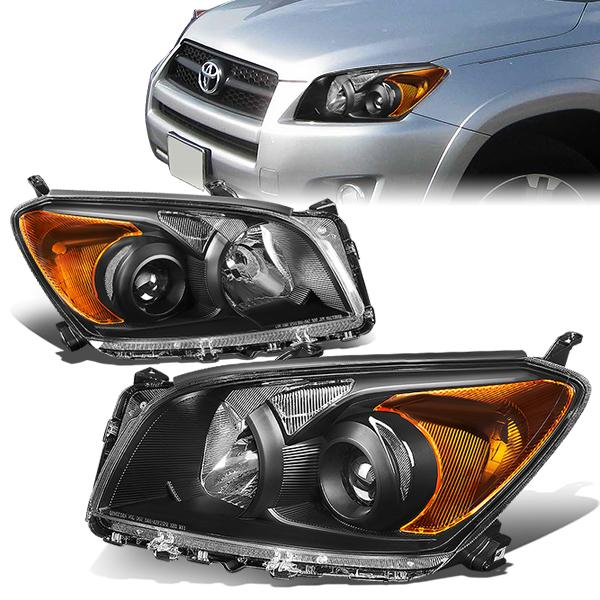 FAROS 09-12 TOYOTA RAV4 - PROJECTOR - H11 LOW BEAM / 9005 HIGH BEAM / 7443A TURN SIGNAL - BLACK HOUSING / AMBER CORNER