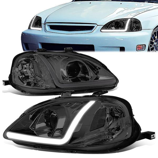 FAROS 99-00 HONDA CIVIC - LED RUNNING LIGHT REQUIRES WIRING INTO EXISTING LIGHTING WIRE HARNESS - LED DRL - PROJECTOR - SMOKE HOUSING / CLEAR CORNER - H7 LOW BEAM / H7 HIGH BEAM