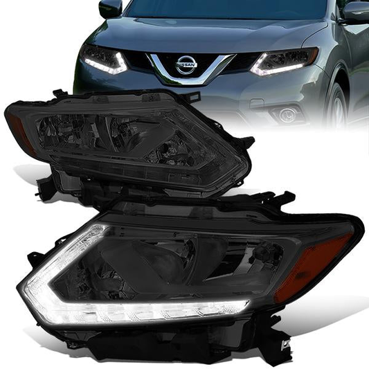 FAROS 14-16 NISSAN ROGUE - ONLY FITS MODELS W/ HALOGEN HEADLIGHTS - H11 LOW BEAM / H9 HIGH BEAM - SMOKE HOUSING / AMBER CORNER